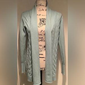 Parkhurst Open Front Cable Accent Cardigan Sweater